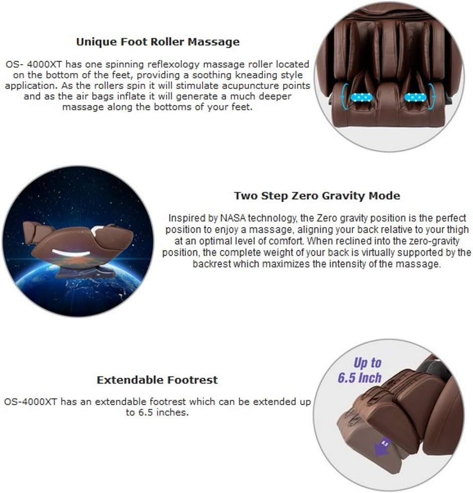 Full Body L-Track Massage Chair with Zero Gravity Brown k7p