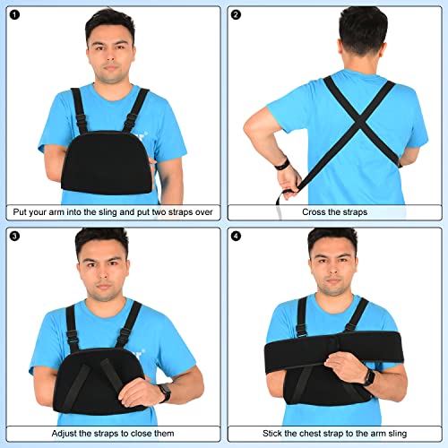 Arm Sling Shoulder Immobilizer Adjustable Support Brace Black k7