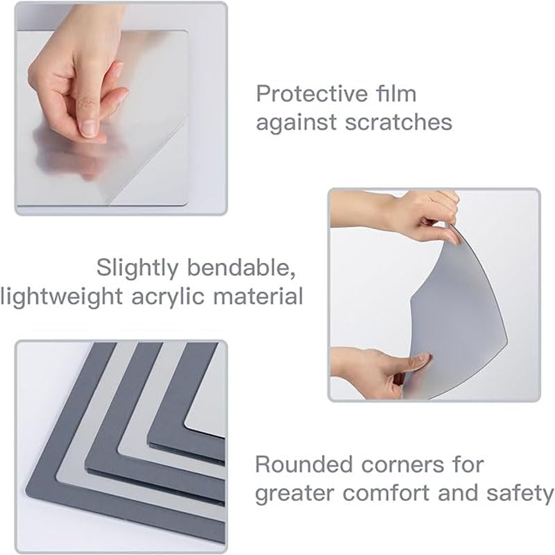 Acrylic Mirror Tiles 20x20cm Self Adhesive Wall Decor k7