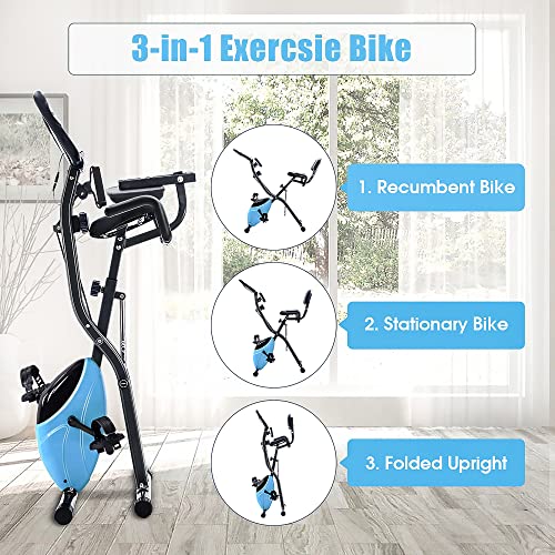 Exercise Bike 2-in-1 Magnetic Resistance Foldable Indoor Cycling k7