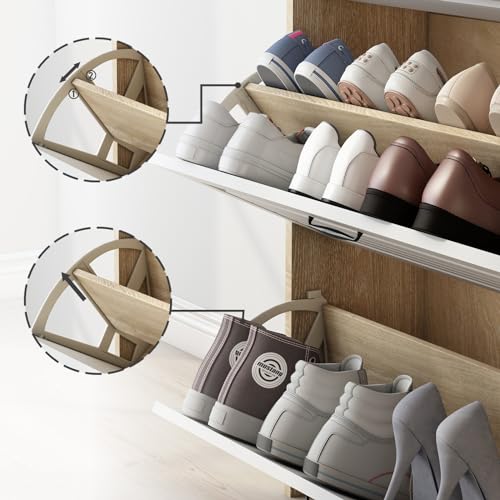 Shoe Cabinet with 3 Flip Drawers for Entryway k7m