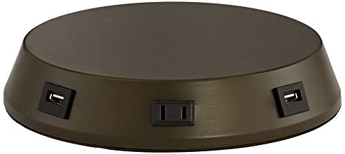 Rustic Industrial Table Lamp with USB and AC Outlet 26 High Bronze k7p