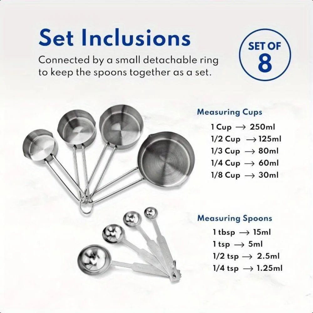 Stainless Steel Measuring Spoons and Cups for Cooking & Baking k7m