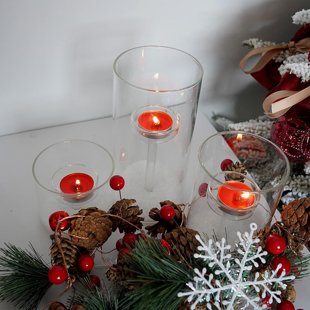 Cylinder Hurricane Candle Holder for Table Centerpieces, Set of 3 k7