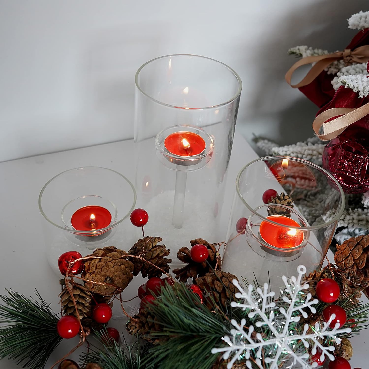 Cylinder Hurricane Candle Holder for Table Centerpieces, Set of 3 k7