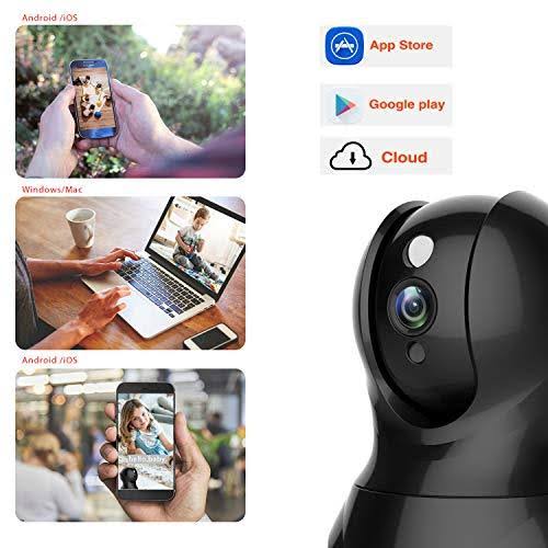 Security Camera 1080p WiFi Pet Camera Indoor Pan Tilt Zoom a7