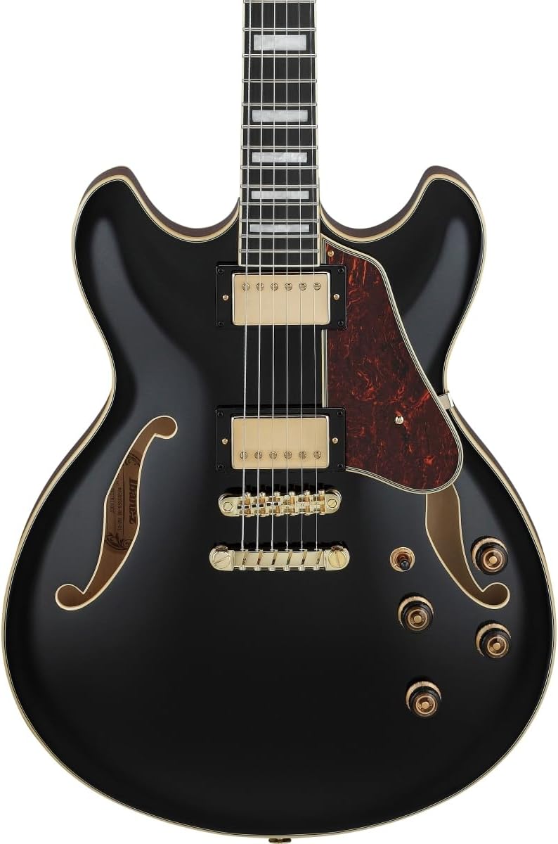 Semi-hollowbody Electric Guitar Black k7m