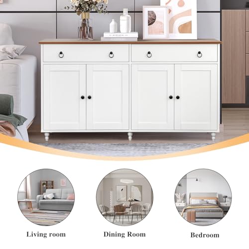Black Buffet Cabinet with Storage and Gourd Legs k7m