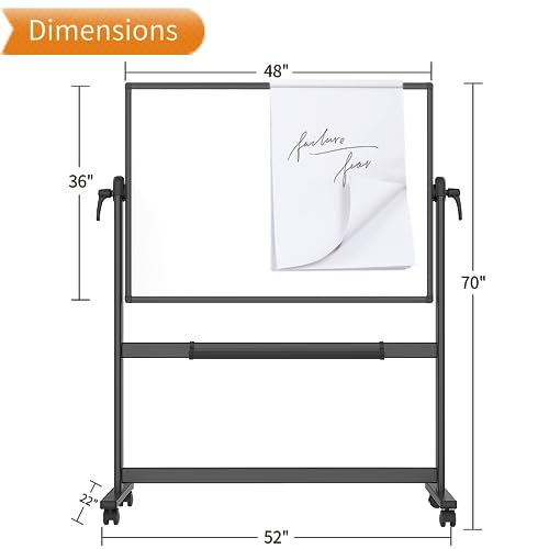 Magnetic Mobile Whiteboard 48x36 Aluminium Frame Stand k7