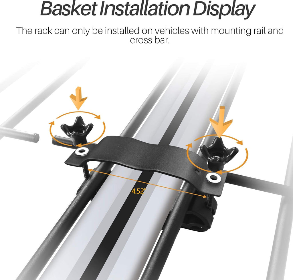 Roof Rack Cargo Basket with Soft-Shell Carrier for SUV Trucks Cars Black k7m