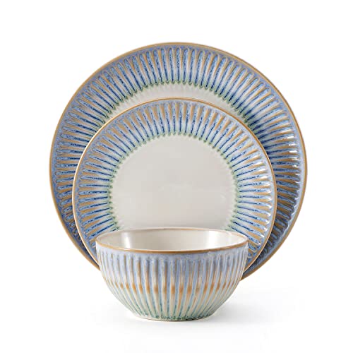 Blue 12 Piece Dinnerware Set Service For 4 k7
