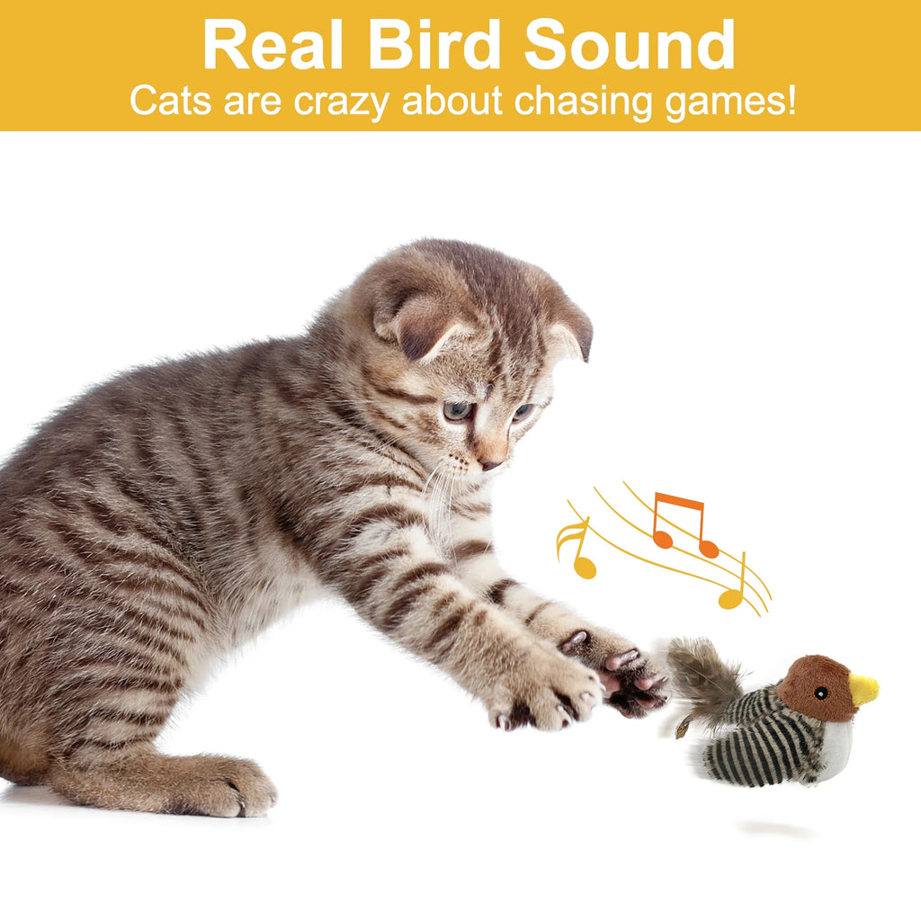 Interactive Cat Toy with Chirping Bird Sounds a7k