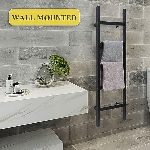 Wall Mounted Wooden Blanket Ladder with Towel Rack a7