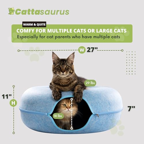 Cat Cave for Large Cats Scratch Detachable Washable Tunnel Bed a7