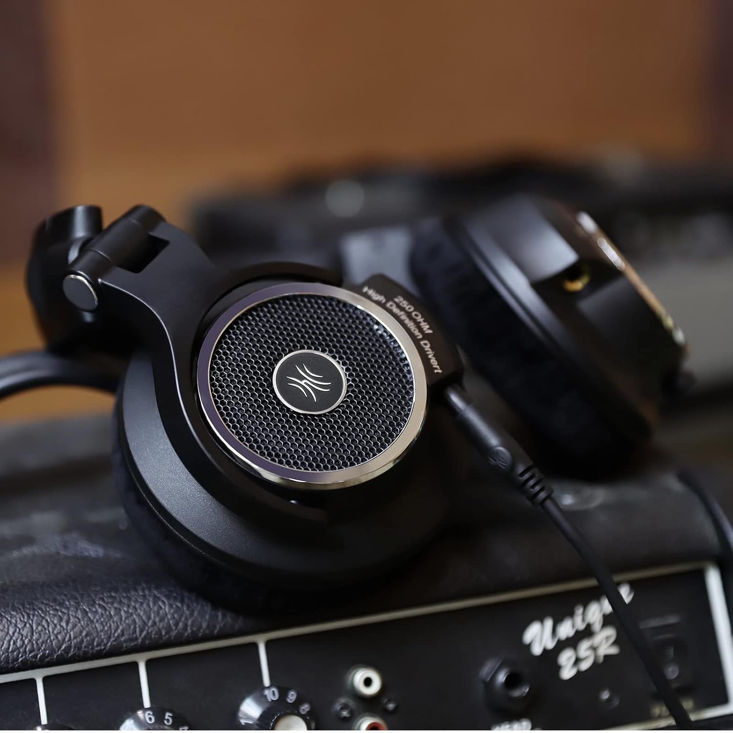 Studio Monitor Headphones for Mixing Mastering Editing, 250 Ohm, Velour Earmuffs, Wired Over Ear a7