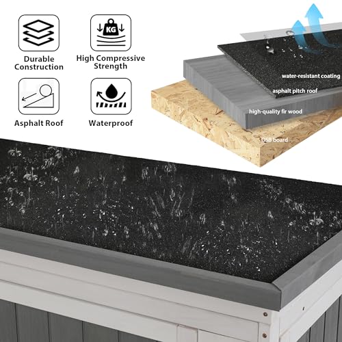 Garden Potting Bench Table with Storage Shelf and Cabinet Brown7k