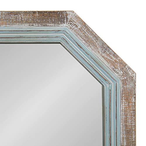 Rustic Octagon Wall Mirror 36 x 28 Two-Tone Farmhouse Accent k7