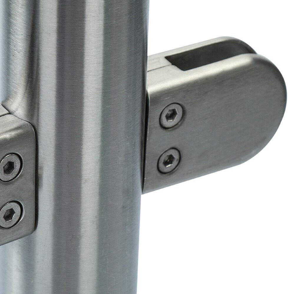 Glass Balustrade Railing Post Stainless Steel Handrail Garden Fencing 110cm Silver a7
