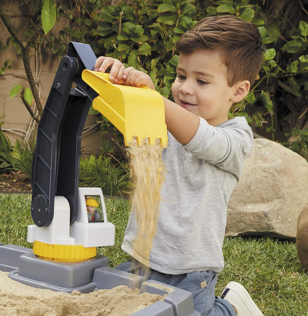 Excavator Sandbox with Lid and Play Sand Accessories k7m
