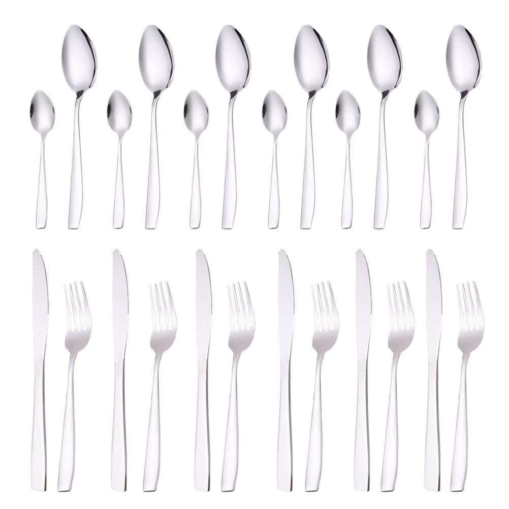 unbranded  24 Pcs Stainless Flatware Steel Dish Drying Rack Countertop Cutlery Holder