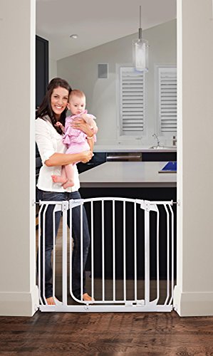 Baby Auto Close Security Gate White 2 Pack Extensions a7