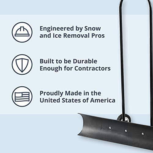 Snow Pusher 36-Inch Heavy Duty Bi-Directional Wheeled a7