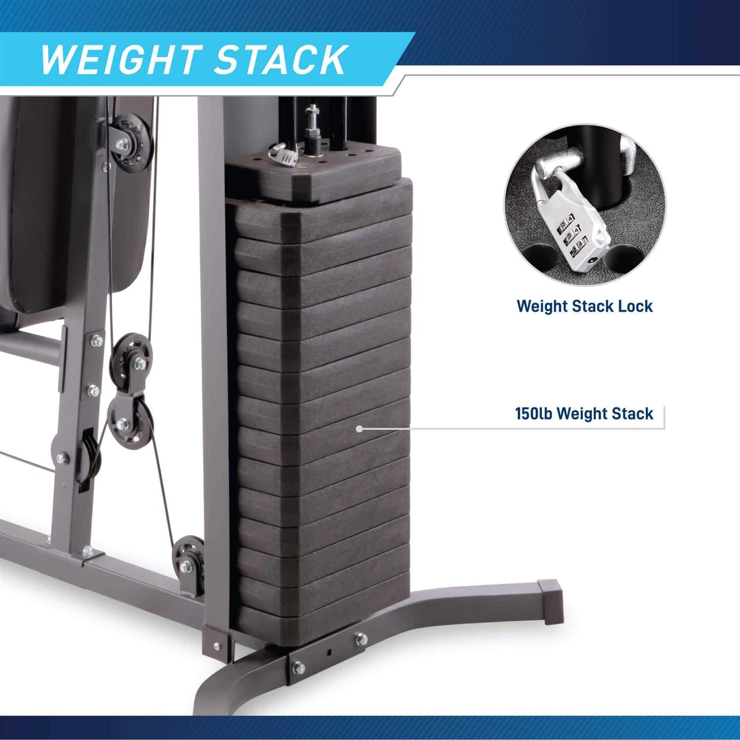 150 lb Stack Home Gym Kit a7