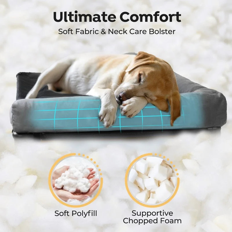 Elevated Dog Bed for Extra Large Dogs, Cooling Portable Cot with Washable Mesh A7