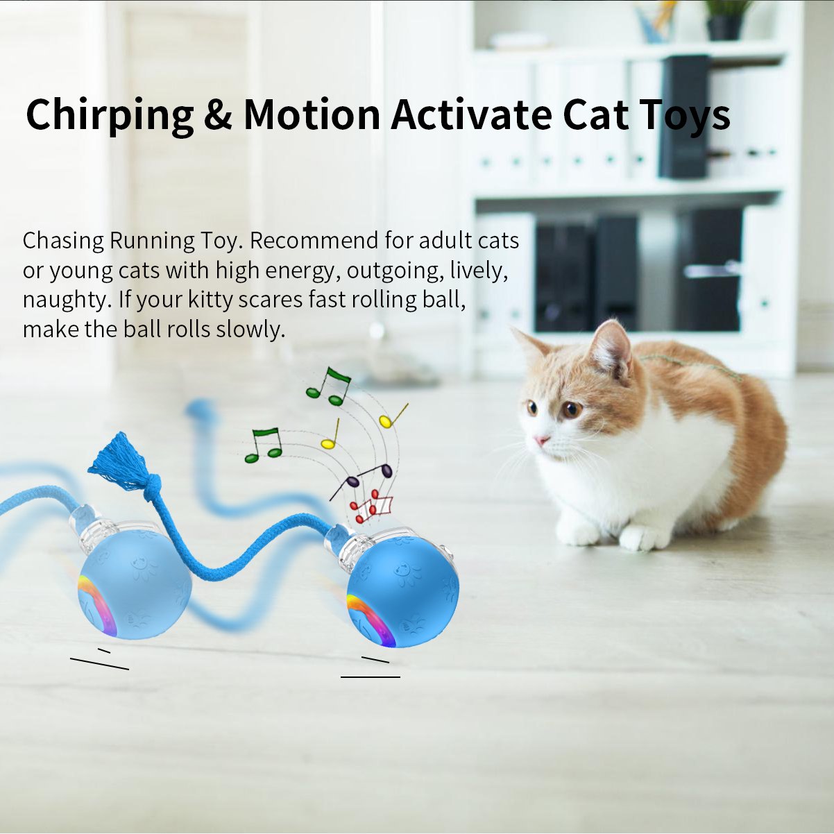 Interactive Cat Toy with Motion-Activated Rolling Ball7k