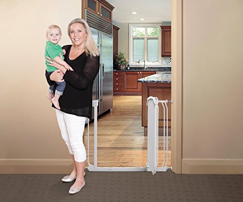 Baby Auto Close Security Gate White 2 Pack Extensions a7