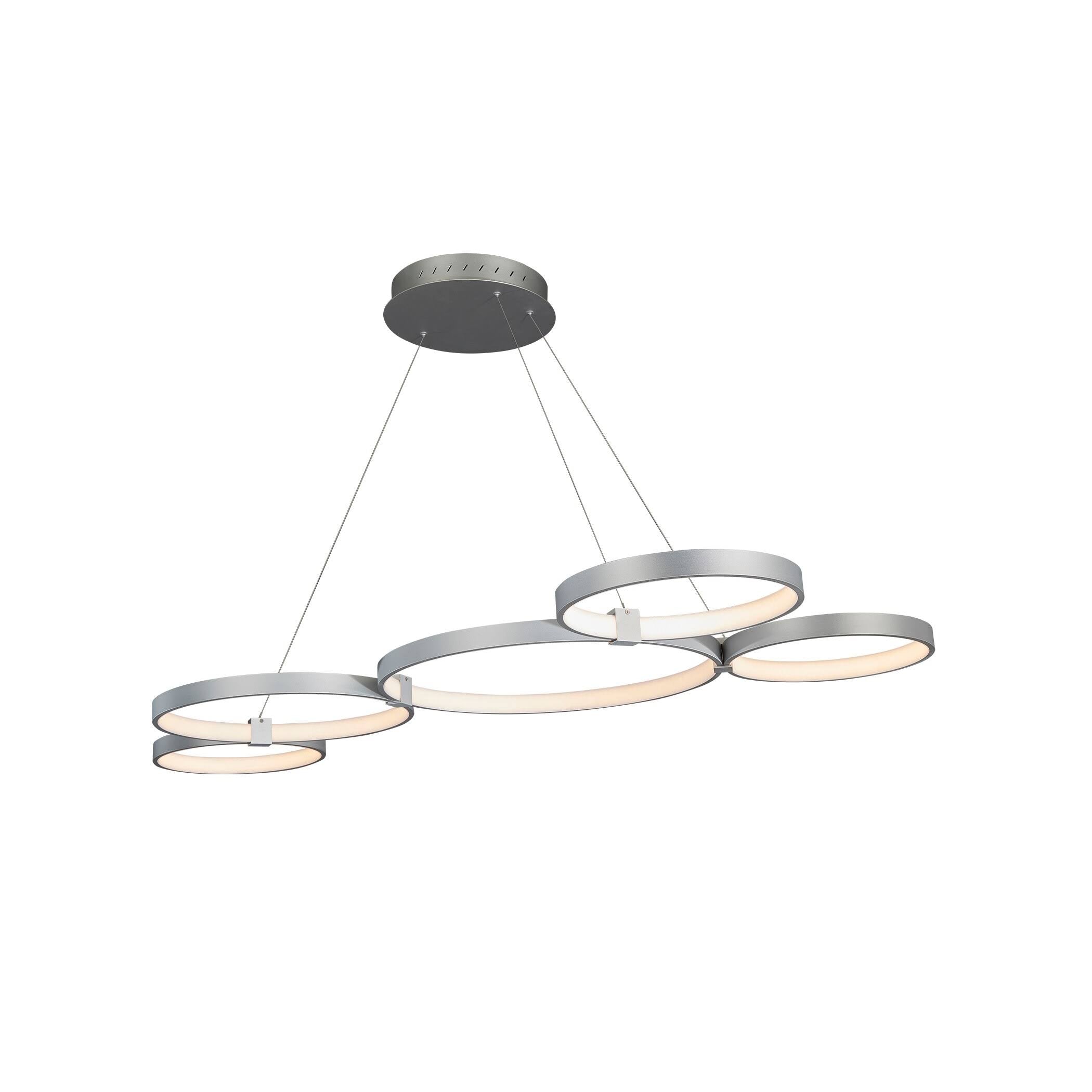 Modern LED Multi-Ring Chandelier Silver a7