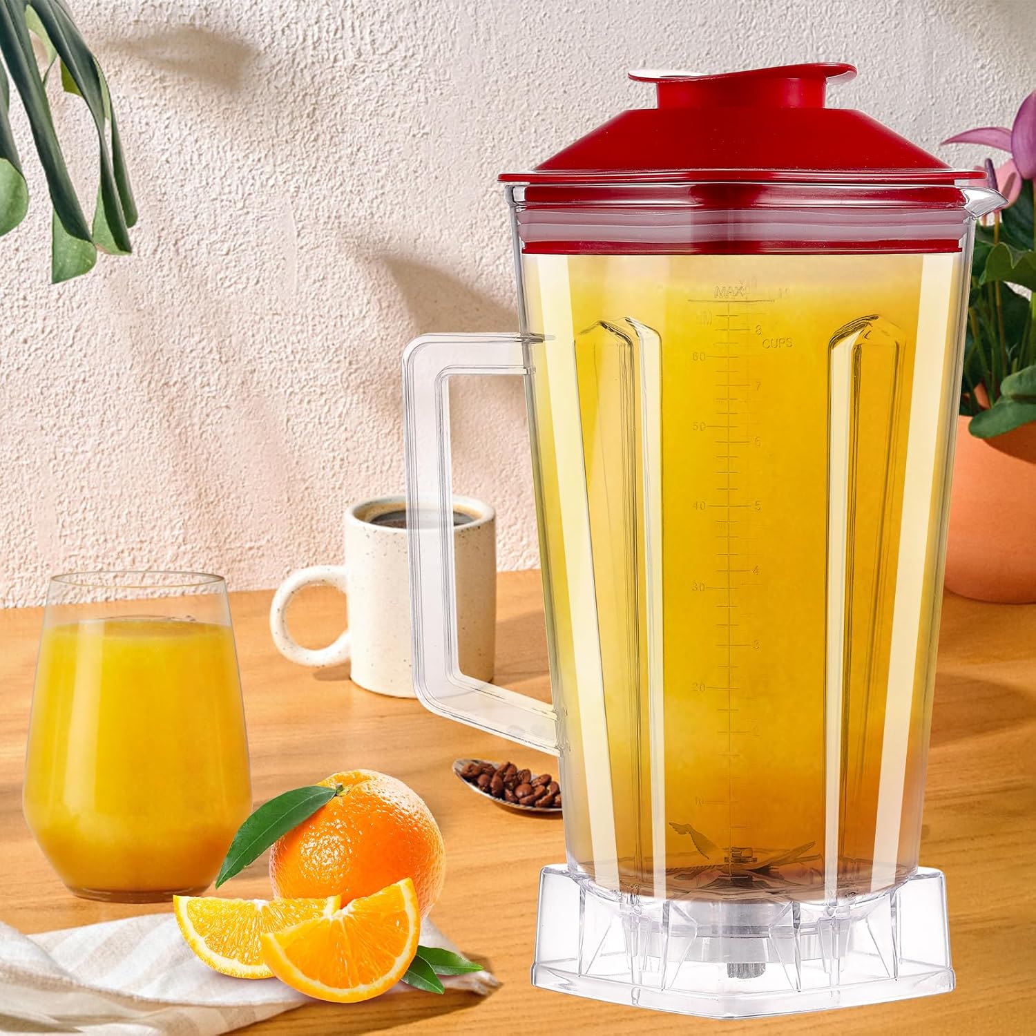 64 oz blender pitcher with red lid replacement parts a7k3