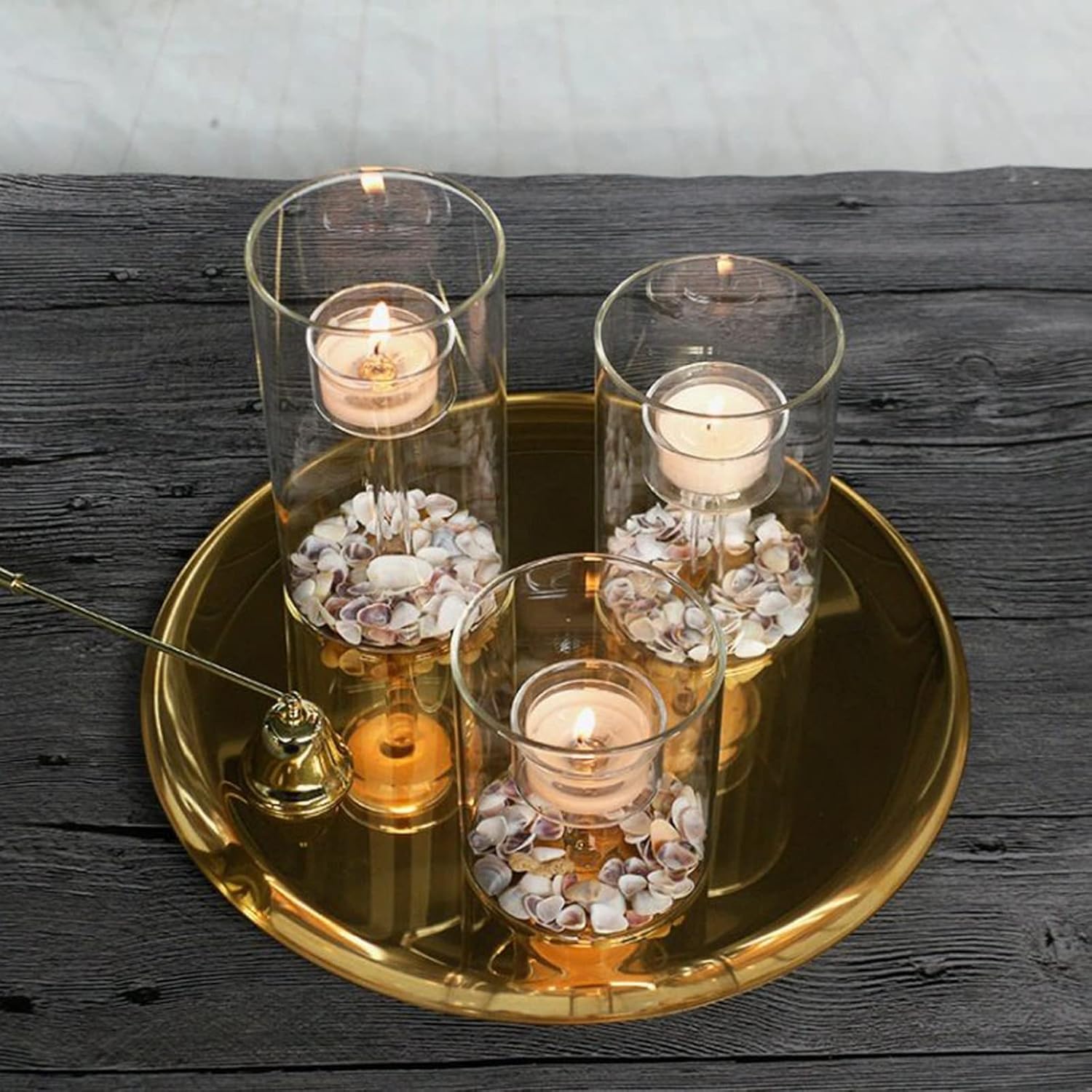 Cylinder Hurricane Candle Holder for Table Centerpieces, Set of 3 k7