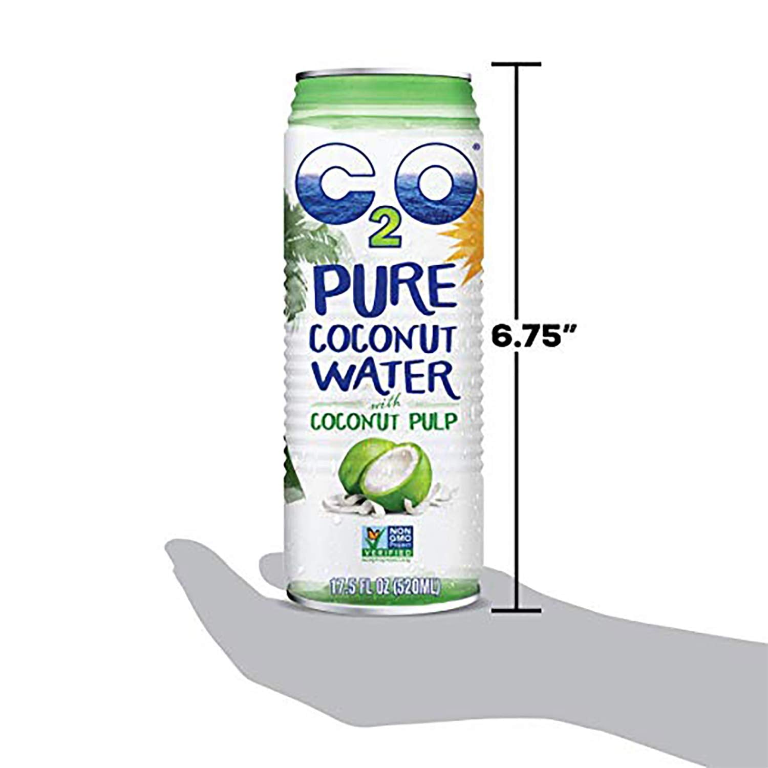 Coconut Water with Pulp, No Added Sugar, 17.5 fl oz Pack of 12 k7