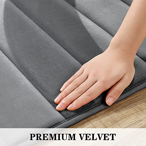 Black Memory Foam Bathroom Rug Set 3 Piece Non Slip Absorbent Shaggy Mats q7