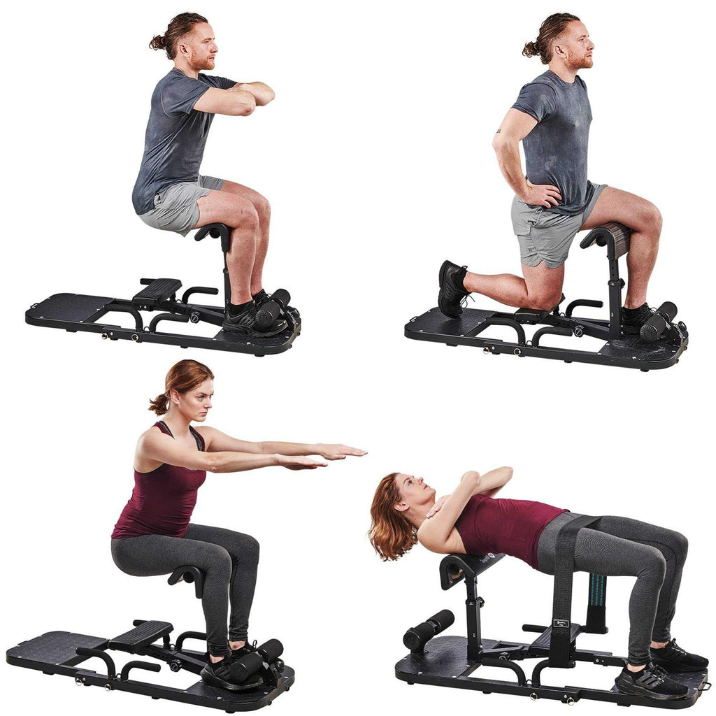Lifepro Multipurpose Hip Thrust Machine Premium Squat &amp; Glutes Machine Workout Equipment for at Home Gym with Resistance Bands - Sports Supplies Online Store