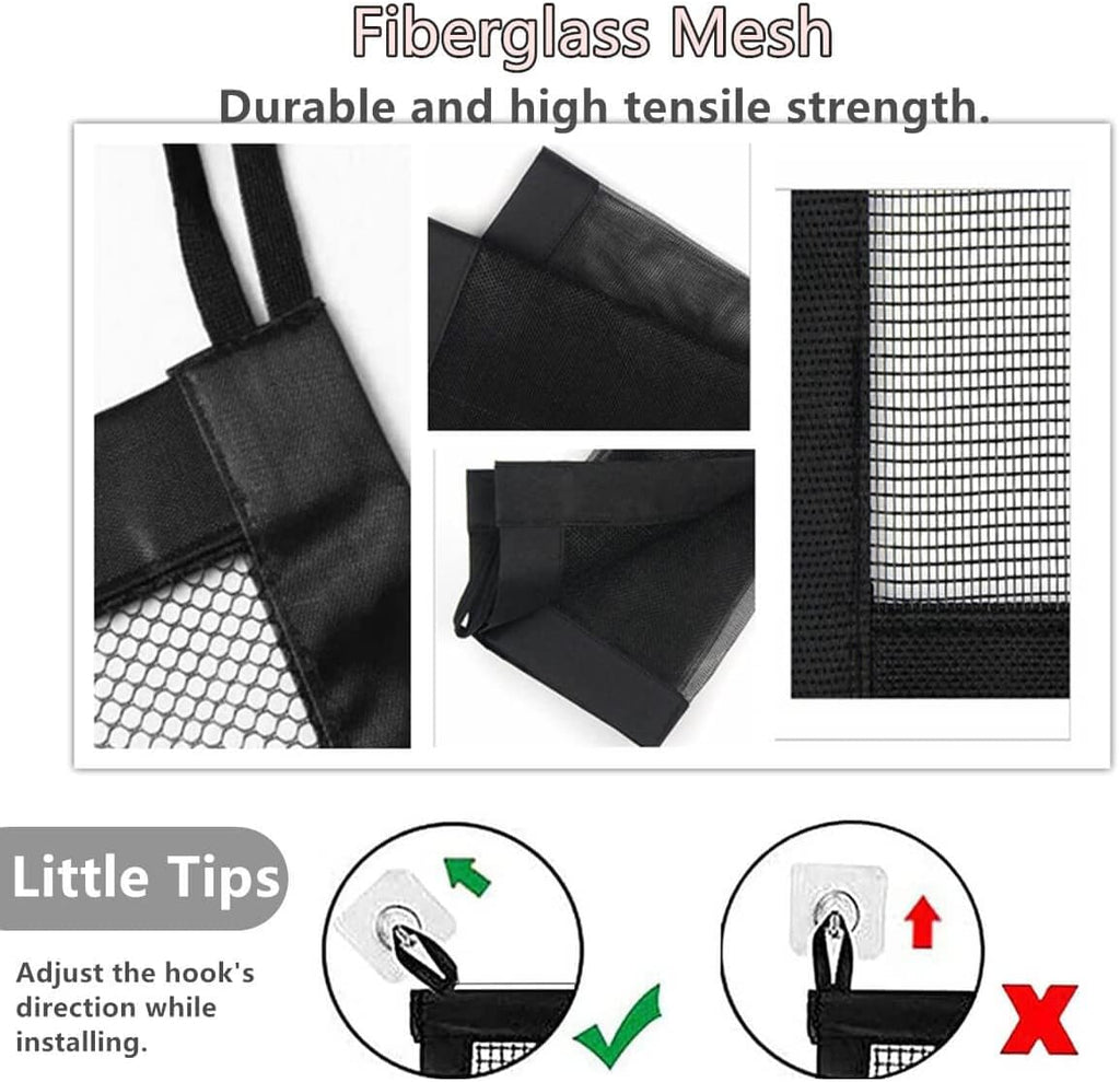 Pet Gate for House 43.3 W x 28.3 H Retractable Mesh Baby Gate for Stairs No Drilling, Black k7