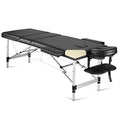Careboda Portable Massage Table 3 Fold 23.6" Wide, Height Adjustable Aluminum Massage Bed with Headrest, Armrests and Carry Bag, Professional Massage Tables for Spa, Salon, Tattoo