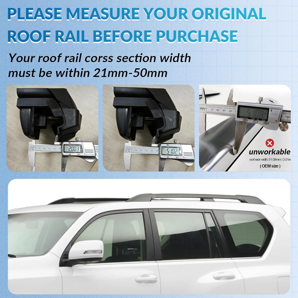 Roof Rack Cross Bars Adjustable Lockable Aluminum Black 7k