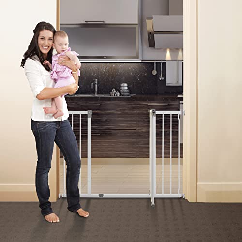 Baby Safety Gate Extra-Wide 39-42.5 Inches White k7