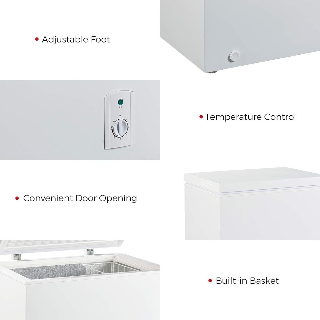 7.0 Cubic Feet Chest Freezer with Adjustable Thermostat and Storage Basket k9m