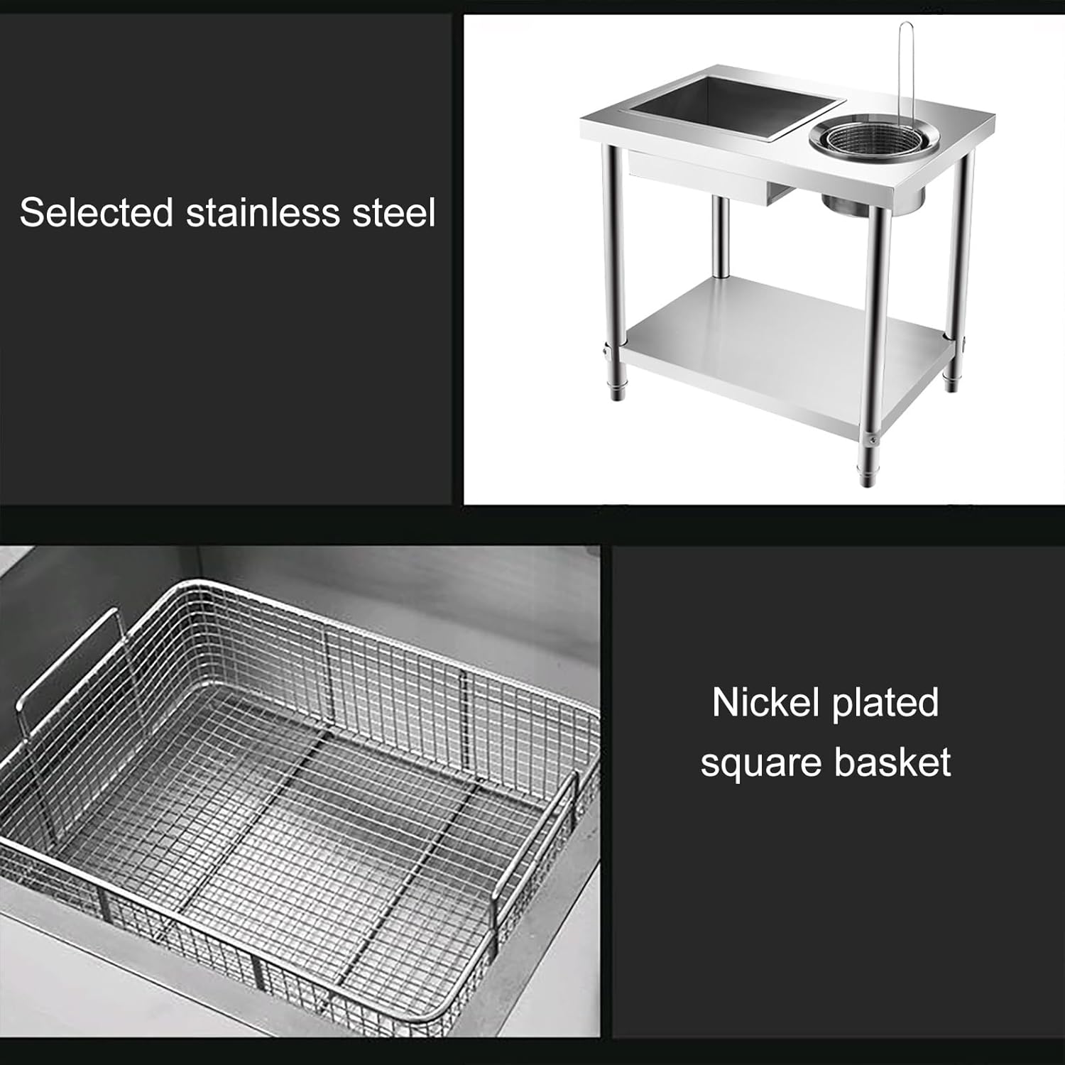 Stainless Steel Breading Prep Table for Commercial Kitchen a7k