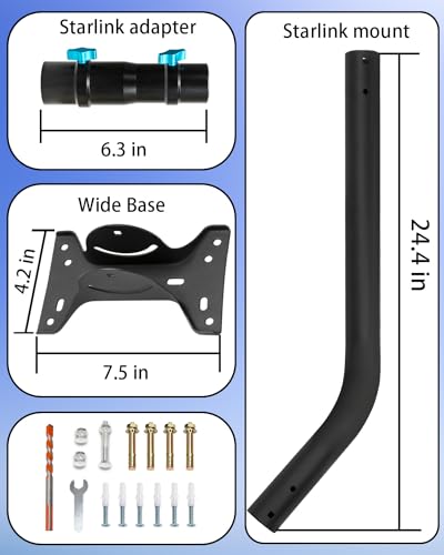 Long Wall Mount for Satellite Internet Kit, Adjustable Roof Mount f8