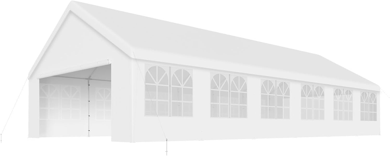 20x40 ft Party Tent Outdoor Heavy Duty Gazebo White Canopy with Removable Sidewalls q7k