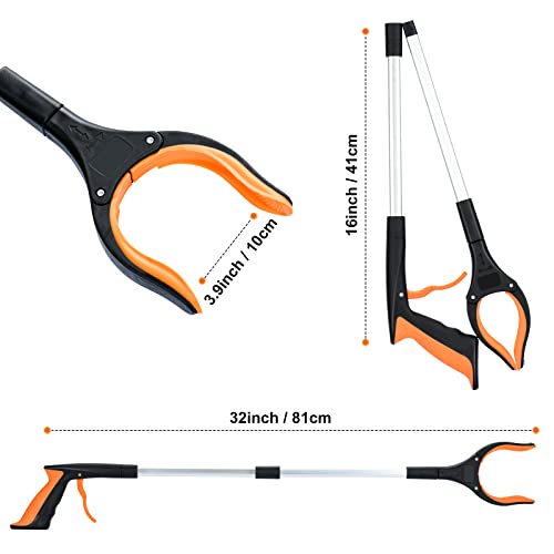 Reacher Tool 32 Inch Foldable Pick Up Stick with Magnetic Grip k7p