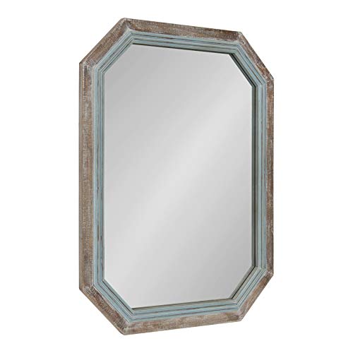 Rustic Octagon Wall Mirror 36 x 28 Two-Tone Farmhouse Accent k7