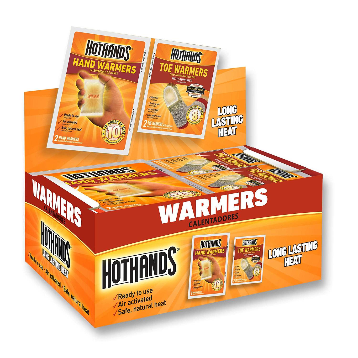 HotHands Hand &amp; Toe Warmers Long Lasting Natural Odorless Air Activated Warmers - Sports Supplies Online Store