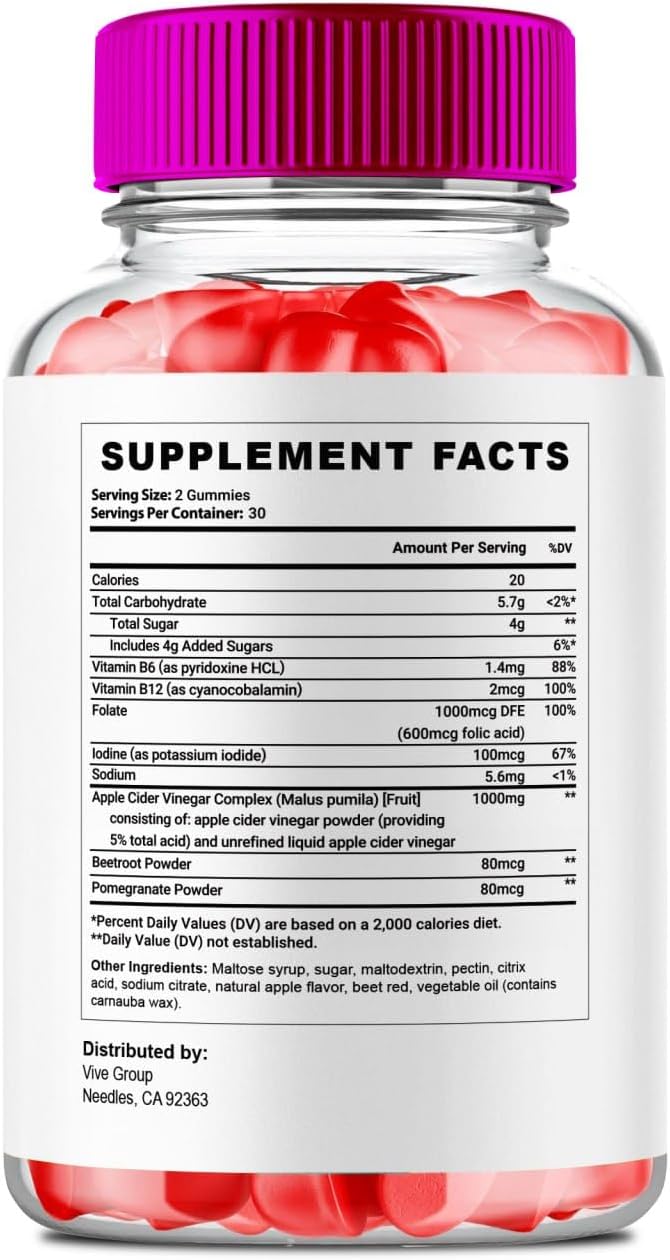 Keto ACV Gummies with Apple Cider Vinegar Vitamin B12 Pomegranate q7