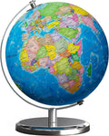 Illuminated World Globe with Stand, 9" Earth Globes with Stable Heavy Metal Base for Kids Classroom Learning, LED Constellation Globe Night Light with HD Printed Map