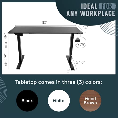 Electric Standing Desk Frame 60 x 24 Inch Motorized Workstation with Memory Settings a7